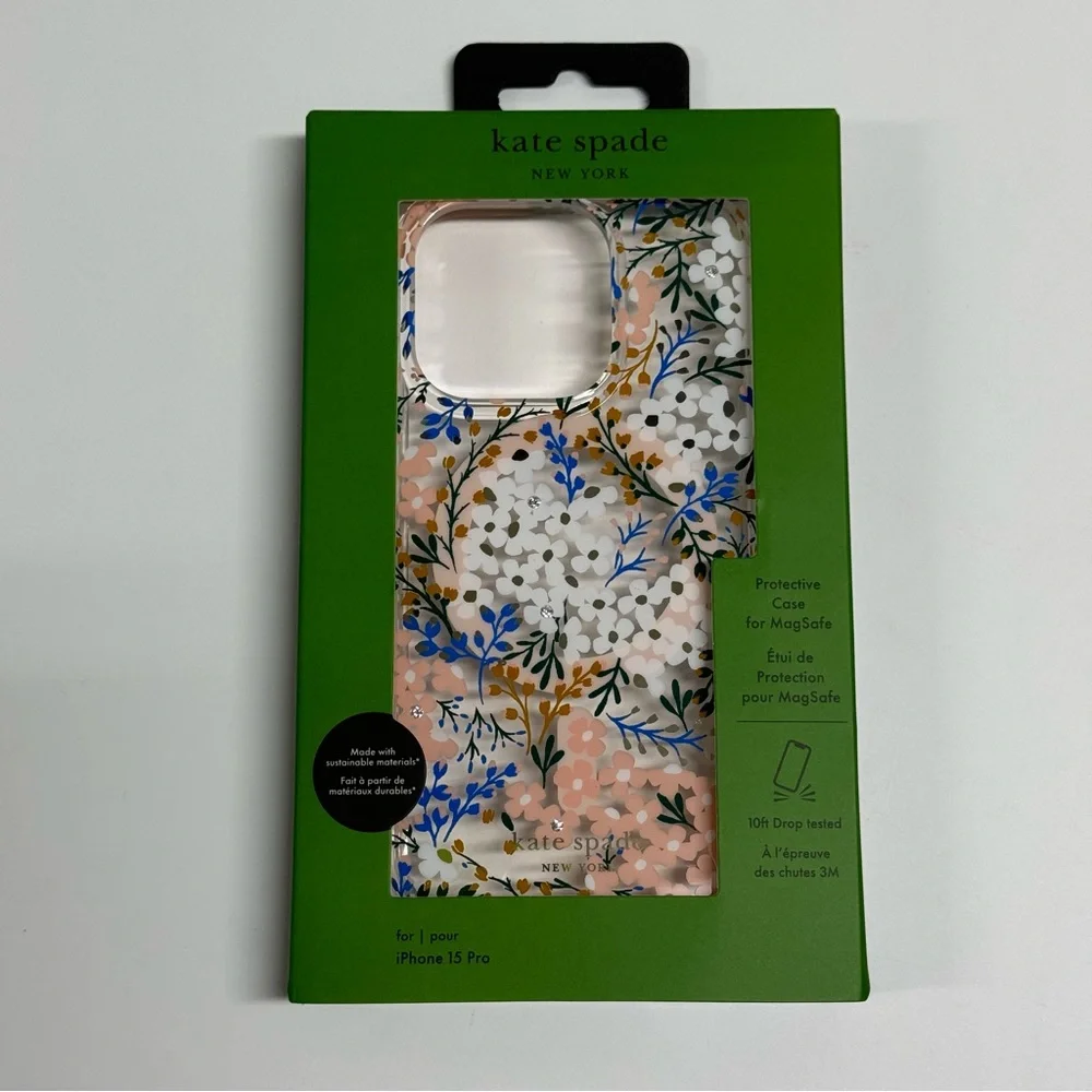 ♠️SALE FLORAL CRYSTAL IPHONE 14 PMAX or 15 PRO CASE